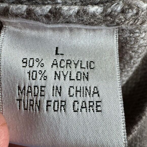 Jamie Gries Cozy Chic Collection Cardigan Turtleneck L Taupe Floral Sweater - Picture 6 of 9